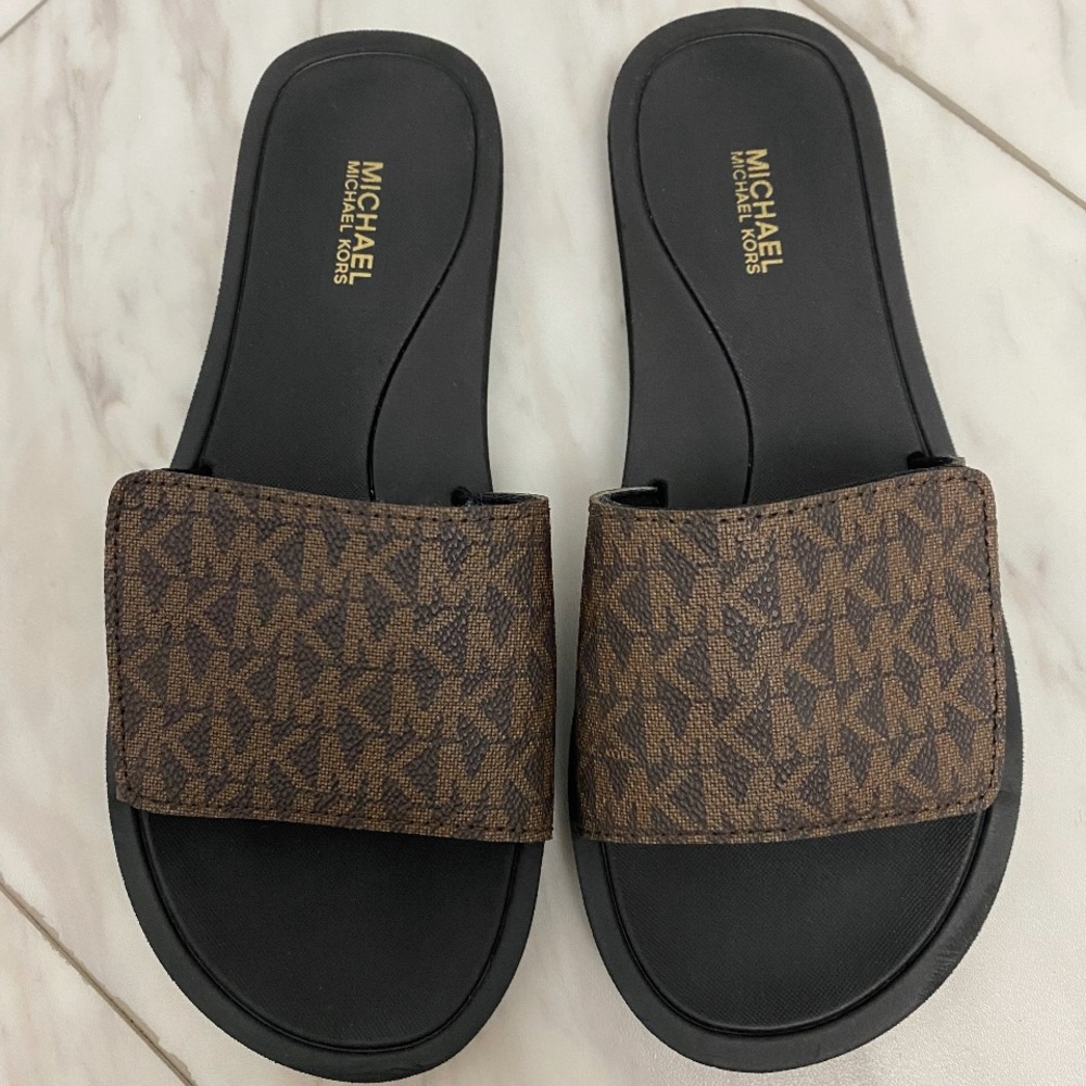 Michael Kors women wade slide sandals mini MK logo